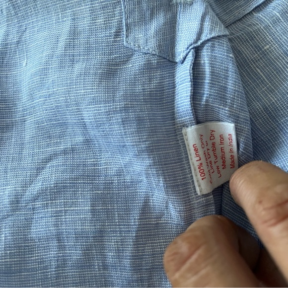 Seraphina London UK Linen Blue top Blouse size M NWOT - Picture 3 of 4